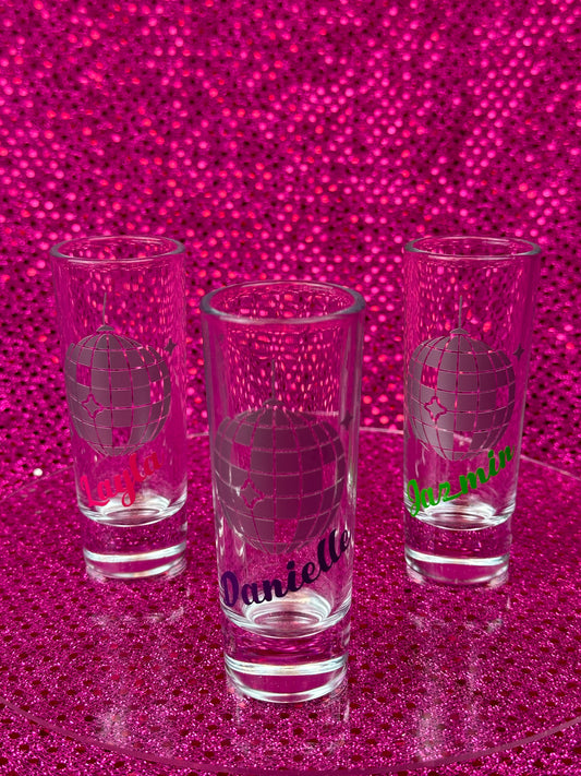 Personalized Disco Bachelorette Shot Glass