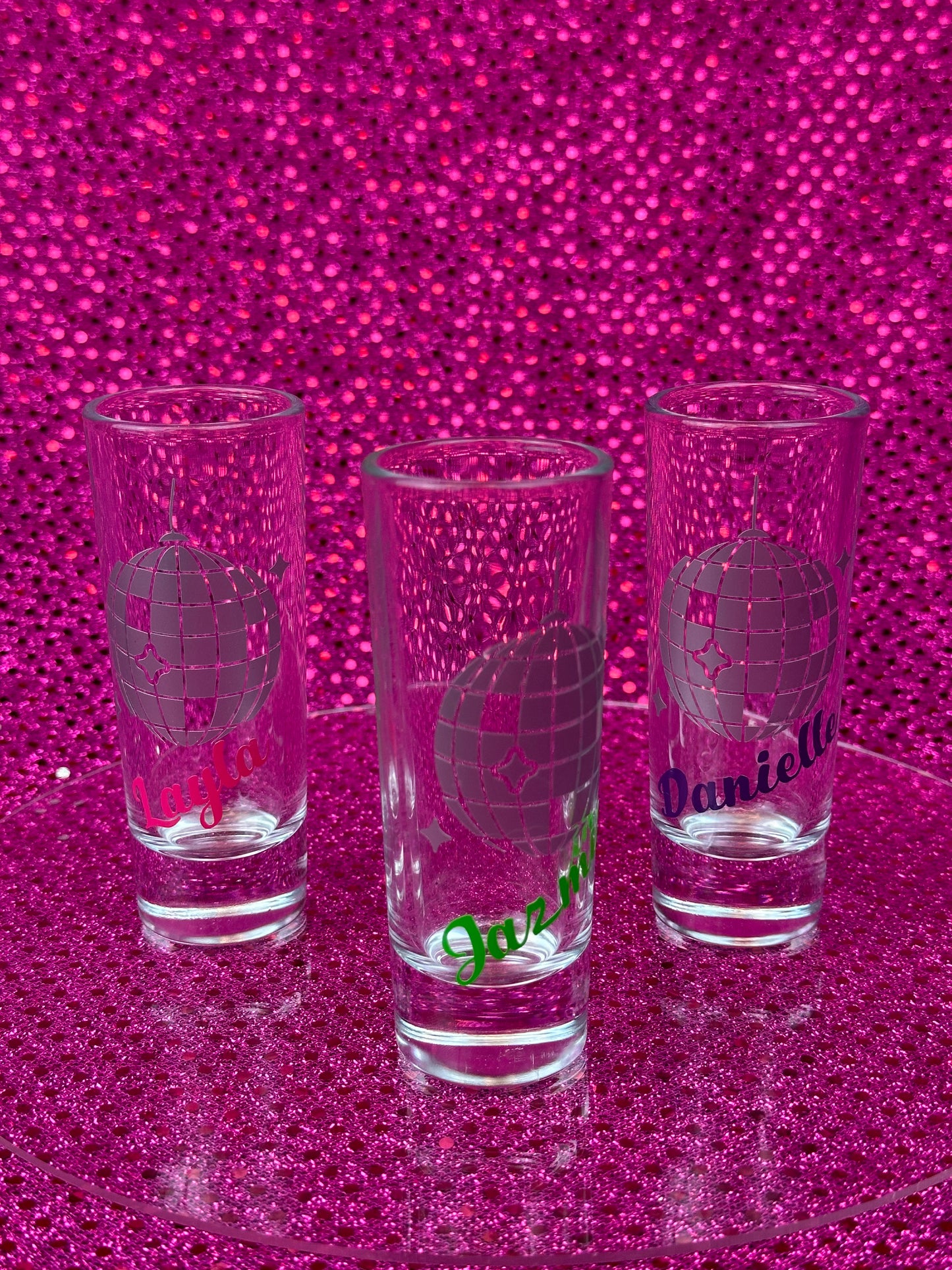 Personalized Disco Bachelorette Shot Glass