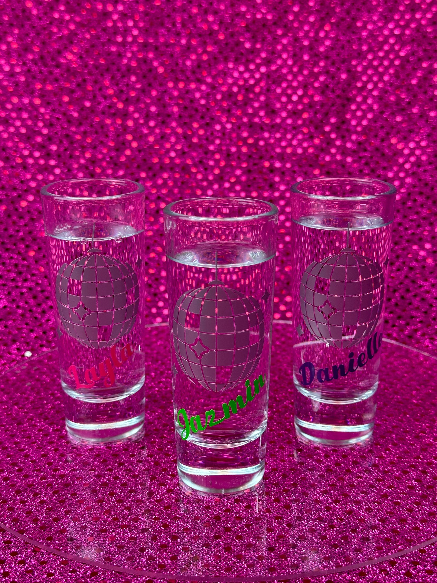 Personalized Disco Bachelorette Shot Glass