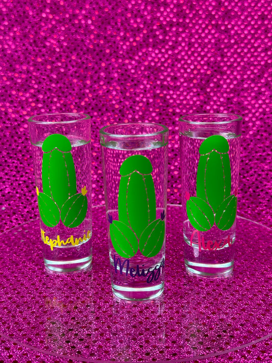 Personalized Cactus Bachelorette Shot Glass