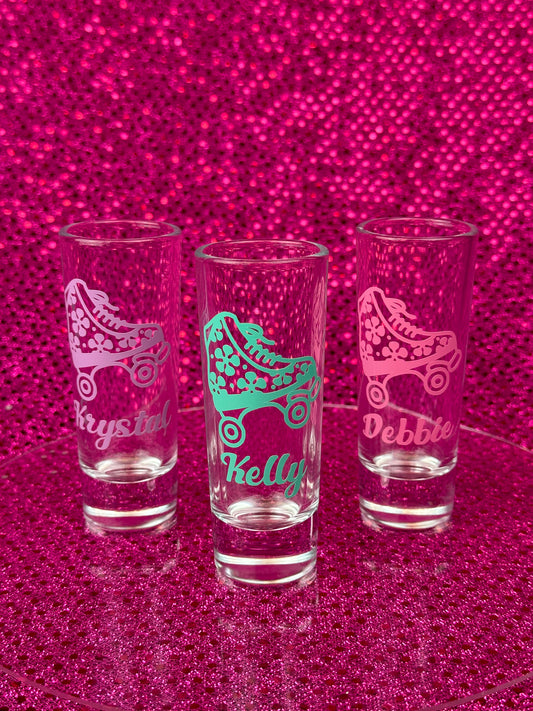 Personalized Roller Skate Bachelorette Shot Glass