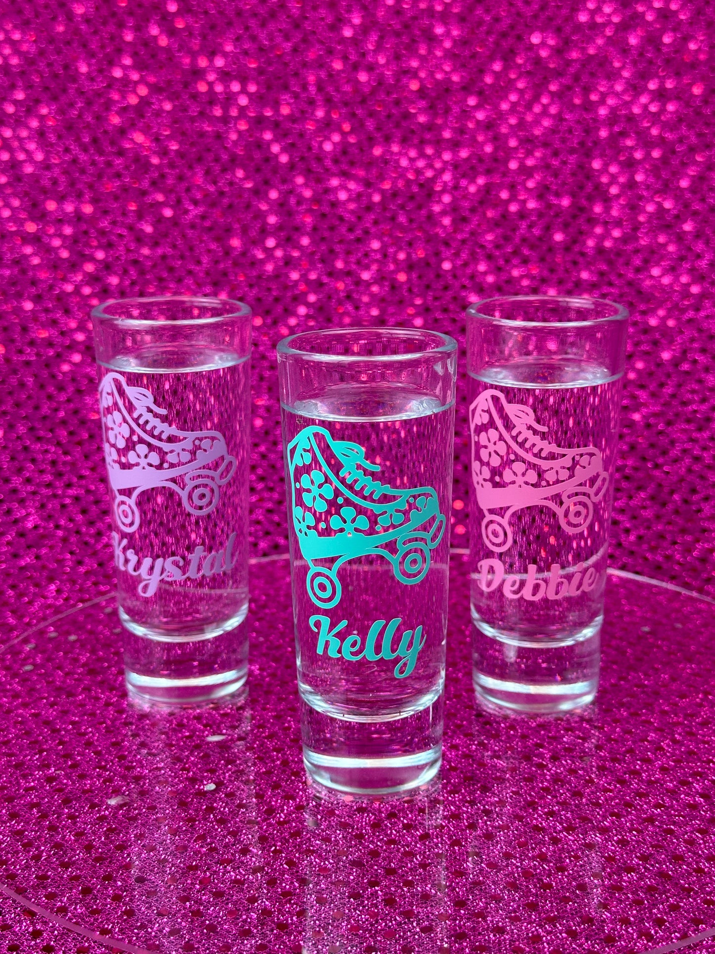 Personalized Roller Skate Bachelorette Shot Glass