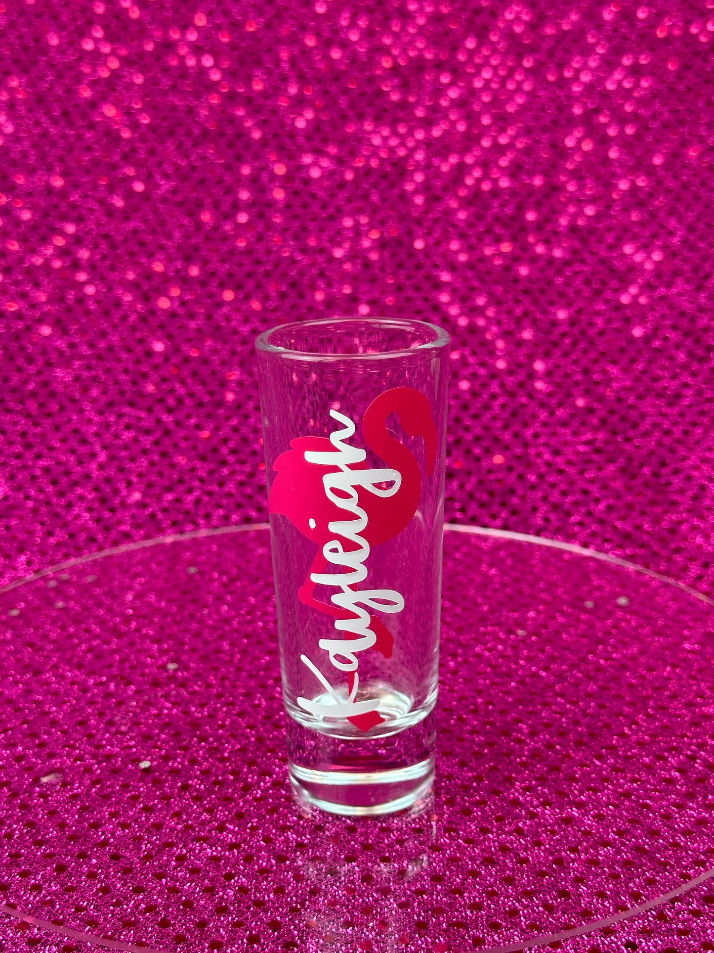 Personalized Flamingo Bachelorette Shot Glass