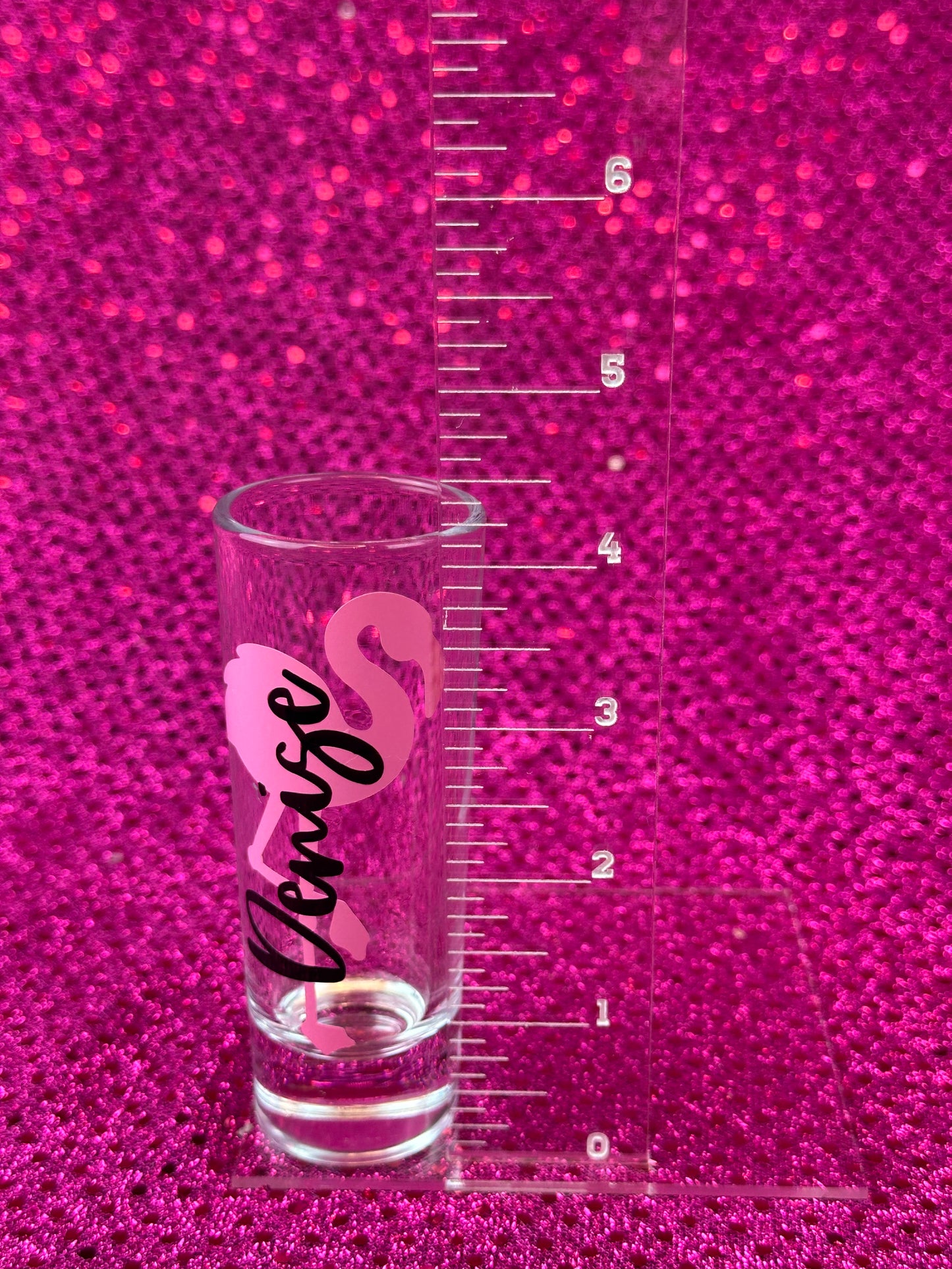 Personalized Flamingo Bachelorette Shot Glass