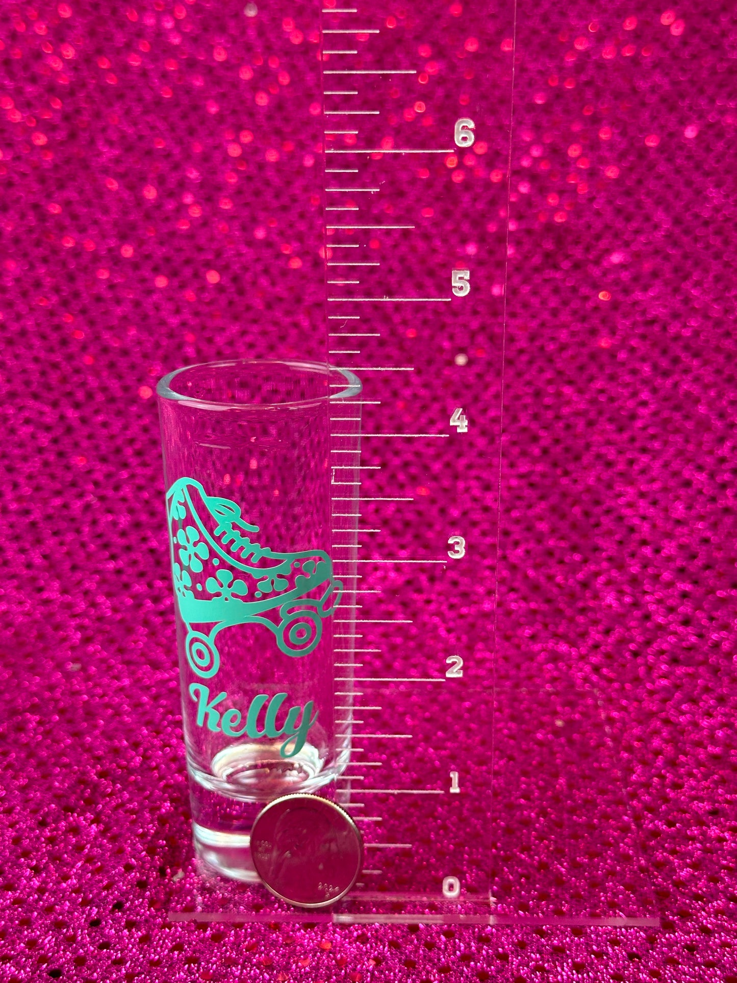 Personalized Roller Skate Bachelorette Shot Glass