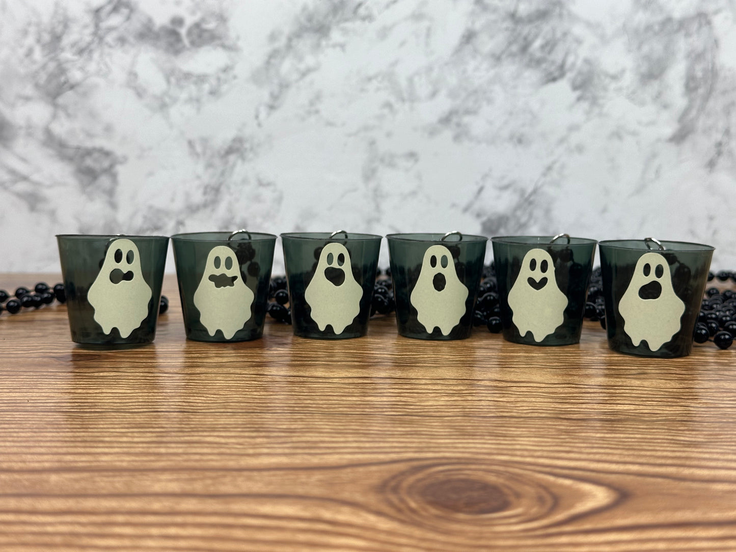 Glow In the Dark Ghost 6 Pack Bachelorette Party Shot Glasses on Necklace! Great For Bachelor Party - Necklace Shot Glasses - Boochelorette Party